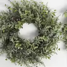YeeNanee-Couronne de Noël artificielle faite à la main pour porte d'entrée, 18 po, Real Touch, 93.Wreath, Décoration d'intérieur et d'extérieur