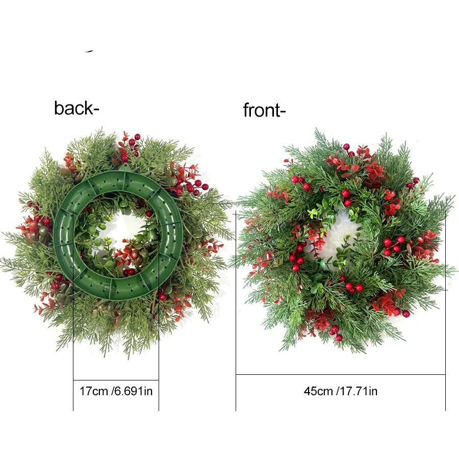 YeeNanee-Couronne de Noël artificielle faite à la main pour porte d'entrée, 18 po, Real Touch, 93.Wreath, Décoration d'intérieur et d'extérieur